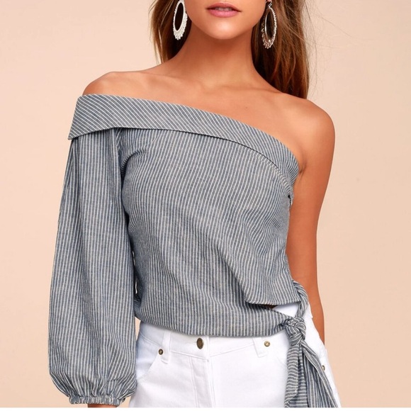 Free People Tops - Free People Striped One-Shoulder Top